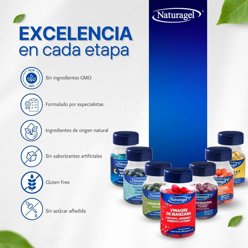 Ácido Glutámico, Vitamina B, Zinc, Omega 3, 30 Cápsulas De