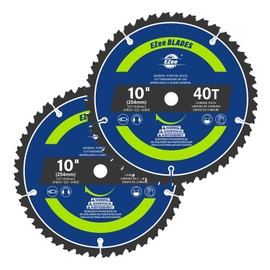EZee 10 Inch 40 Teeth with 5/8 Inch Arbor Circular Saw Blades,0.09 Inch Thin Kerf,Tungsten Carbide Tipped(TCT) ATB Teeth Fine Finish Table Saw Blades for Various Wood Cutting,Max RPM 6000(2-Pack)