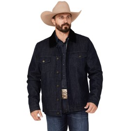 Cody James Men's Grand Teton Dark Wash Sherpa Cord Collar Denim Jacket - CJFA22O15-DKW Medium