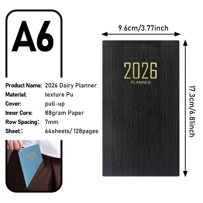 Moonlight Miles 2026 Pocket Diary A6 Week to View Small