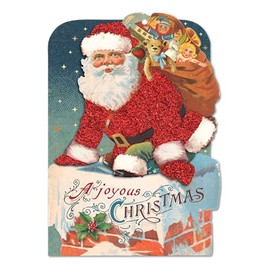 Punch Studio Vintage Santa Chimney Christmas Cards Set of 12 (46811)