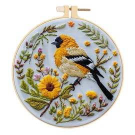 Huacan Embroidery Kits for Beginners, DIY Embroidery Starter Kit with Animal Pattern Instruction (Bird)