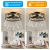 HUEOCZW 20" Caged Ceiling Fan with Light and Remote，bladeless Ceiling