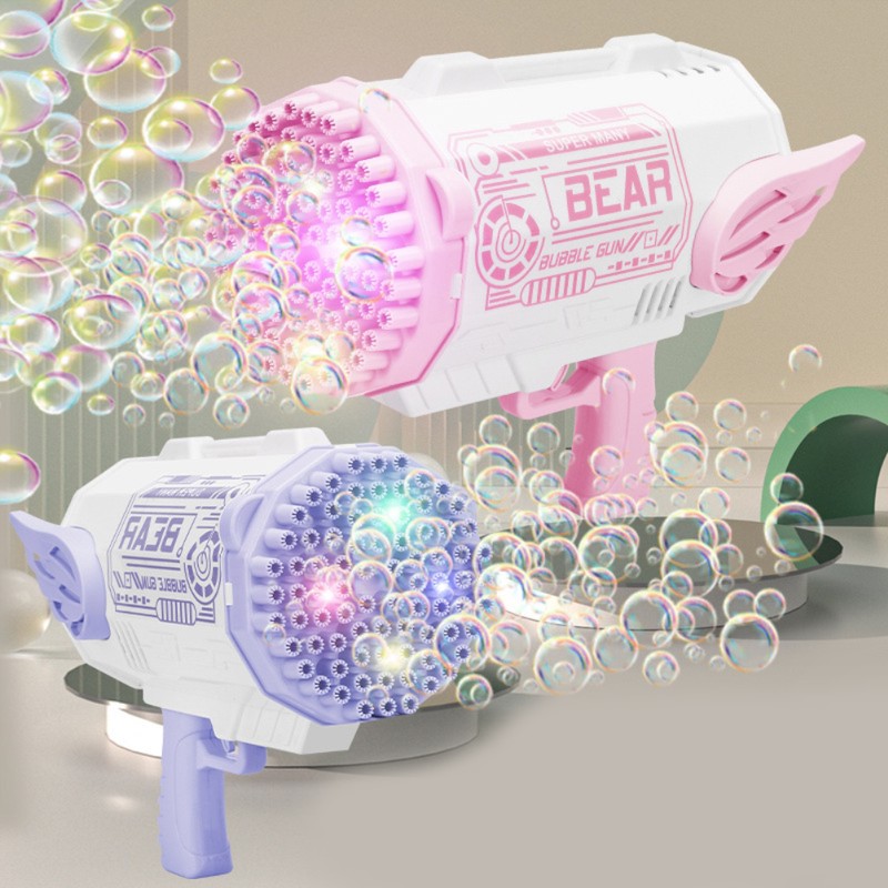 Children Bubble Machine Gun 80 Hole Bubble Machine Launcher Bubble