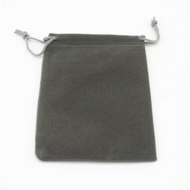 Pack of 25 Velvet Gift Bags Drawstring Jewelry Pouches Candy Bags Wedding Favors (7" X 5", Gray)