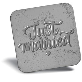 Destination Vinyl ltd Fridge Magnet bw - Cute Just Married Wedding Wife #41370