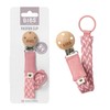 BIBS Pacifier Clip Braided Dusty Pink/Baby Pink