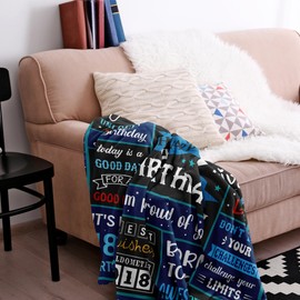 Jepufo 18th Birthday Gifts for Boys, 18 Year Old Boy Birthday Gifts, Gifts for 18 Year Old Boy, Presents for 18th Birthday Decorations Blanket 50"X60"