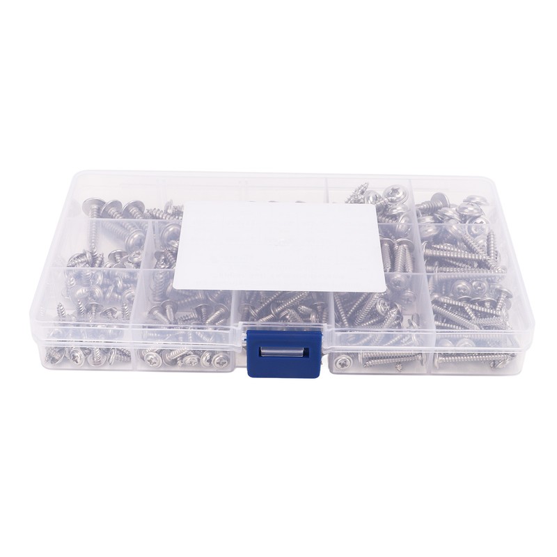 240Pcs Self Tapping Screws Cross Pan Head Stainless Steel M3