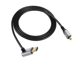 RIIEYOCA 90 Degree Up Angled UHD 8K Micro HDMI Male to HDMI Male 48Gbps High Speed 2.1 Cable Supports 8K @ 60Hz, 1080p, ARC, 3D, for DVR, HDTV (Up Angle, 2 m)