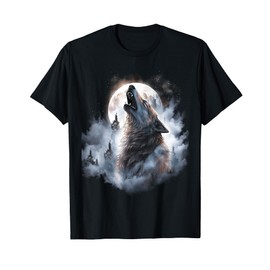 Wolves howling at moon wolf wild animal T-Shirt