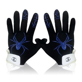 hisptgo Youth Football Gloves, Ultra Sticky Receiver Gloves for Kids with Enhanced Grip and Protection, Ideal for Flag and Touch Football, Spider Blue