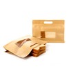 Brown Kraft Paper Side Gusset Flat Bottom Stand Up Pouch