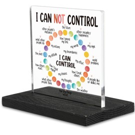 Mindset Mental Health Things I Can not Control and I Can Control Positive Affirmations Desk Decor for Women Men, School Counselor Sign Therapist Office Mindfulness Decorations Signs-DX330