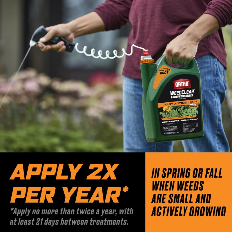 Ortho WeedClear Lawn Weed Killer Ready-To-Use with Trigger Sprayer, Kills