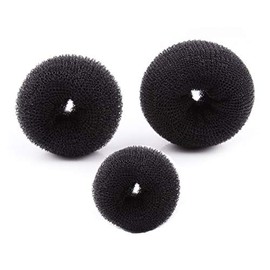 3PCS(Small+Medium+Large) Women Hair Bun Maker Styler Rings Donut Buns Doughnut Shaper Chignon Former Bun Updo Hair Styling Accessories Black