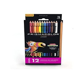 Prismacolor Junior® Lápices de Colores, Intensos con Unipunta, Mina Resistente de 4.0 mm, Colores Surtidos, 12 Piezas