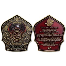 Firefighter Challenge Coin Fireman Prayer Gift