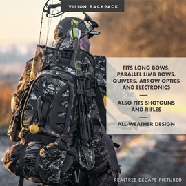 Insights Hunting by frogg toggs - The Vision Bow Pack, Camouflaged Backpack, Solid Elements Brown