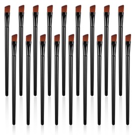 100 Pieces Angled Eyebrow Brushes, Eyebrow Tint Brush Disposable Eyeliner Brush Flat Tapered Eyebrows Concealer Brushes Eye Shadow Applicator Sticks for Women Girls Salon Beauty Cosmetic Make up Tool