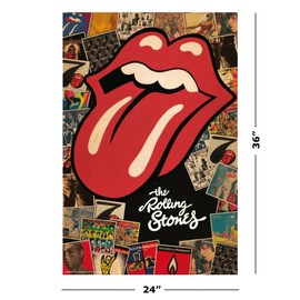 The Rolling Stones - Music Poster (Comic Style Album Cover Collage & Tongue) (Size: 24" x 36")