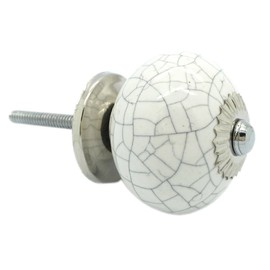 G Decor Crackle Ceramic Door Knobs Cupboard Pull Door Handles 4506 (White)