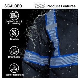 Sicalobo Men's High Visibility Safety Parka,Reflective Waterproof Winter Jacket,High Vis Thermal Black Workwear with Hidden Hood(Black,M)