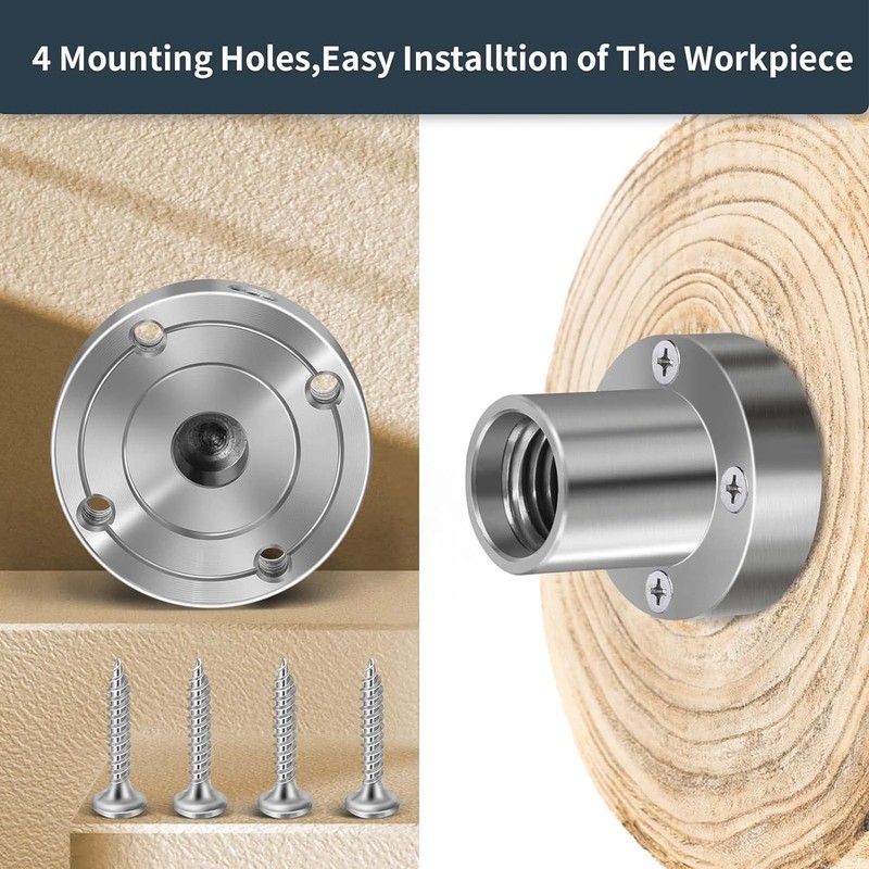 2 Inch Lathe Faceplate with Screw Alloy Steel Woodworking Chuck