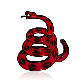 KVAEY Dont Tread on Me Car Sticker, Automotive 3D Gadsden Flag Rattlesnake Metal Emblem Decal, Snake Emblems Badge Bumper Decoration for Car Truck Motorcycle, Car Accessories (Black & Red)