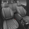 CAR PASS Piping Luxury Leather Seat Covers Full Set,5 Seats