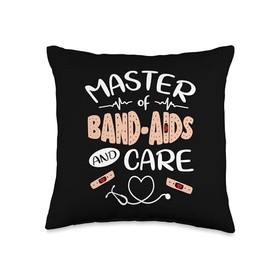 Master Of Band-Aids And Care Nurses Nurse Nursing School Throw Pillow