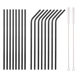 Homquen Pack of 18 Straws (Black/Copper/Gold/Multicoloured/Silver)
