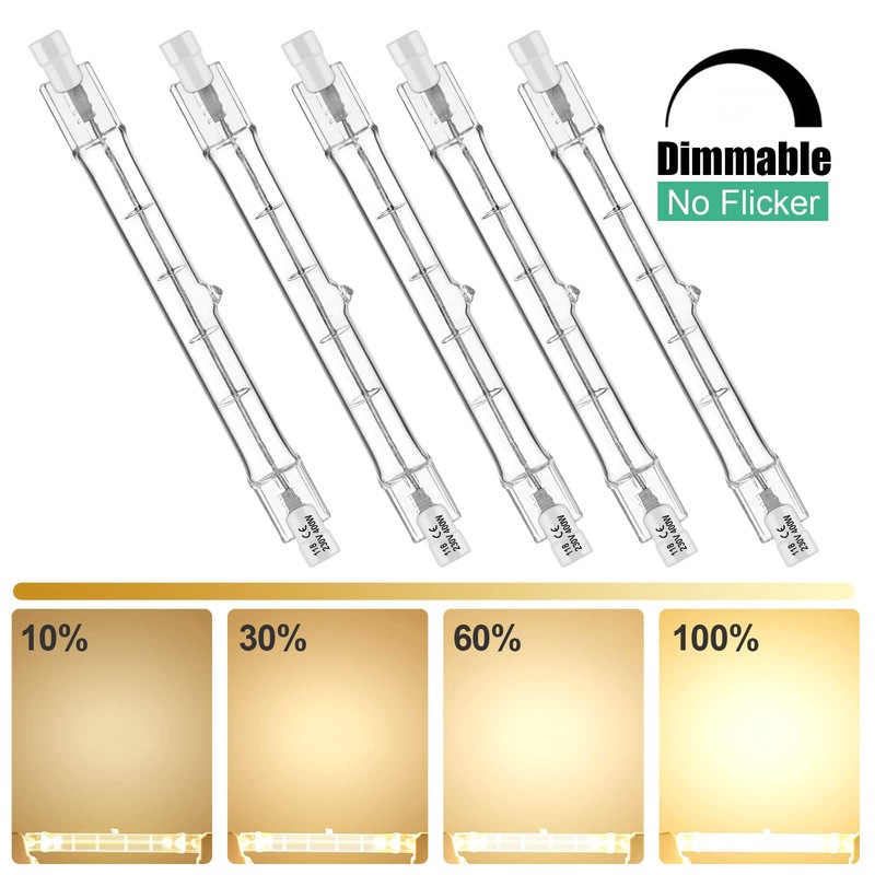 Jaenmsa R7S Bulbs, 5 Pack Halogen Bulbs R7S T3 78mm