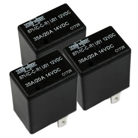 Song Chuan 871-1C-C-R1U01 12VDC (Pack of 3) Micro 280 SPDT 20/35A Relay, SPDT 1 Form C
