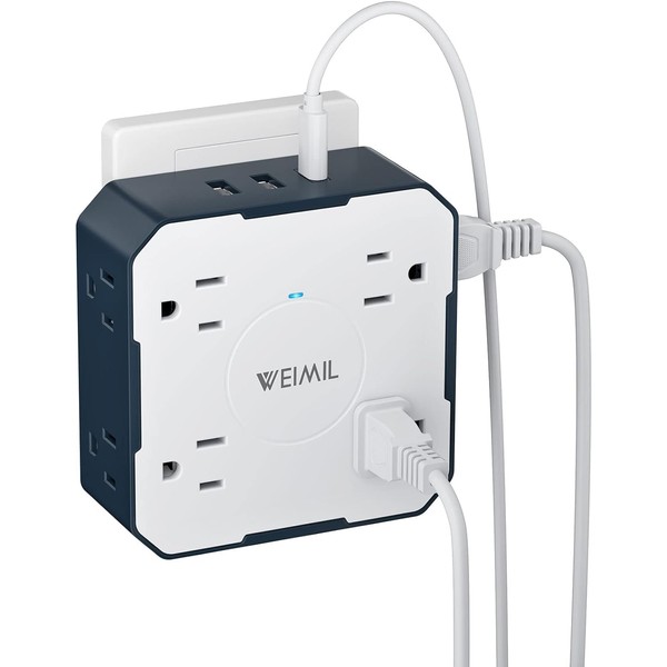 Surge Protector Outlet Extender, 8 AC Outlet Splitter with 3
