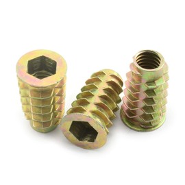LQ Industrial 25pcs 5/16-18x1 Inch Furniture Screw-in Nut Zinc Alloy Bolt Fastener Connector Hex Socket Drive Threaded Insert Nuts for Wood Furniture 25mm