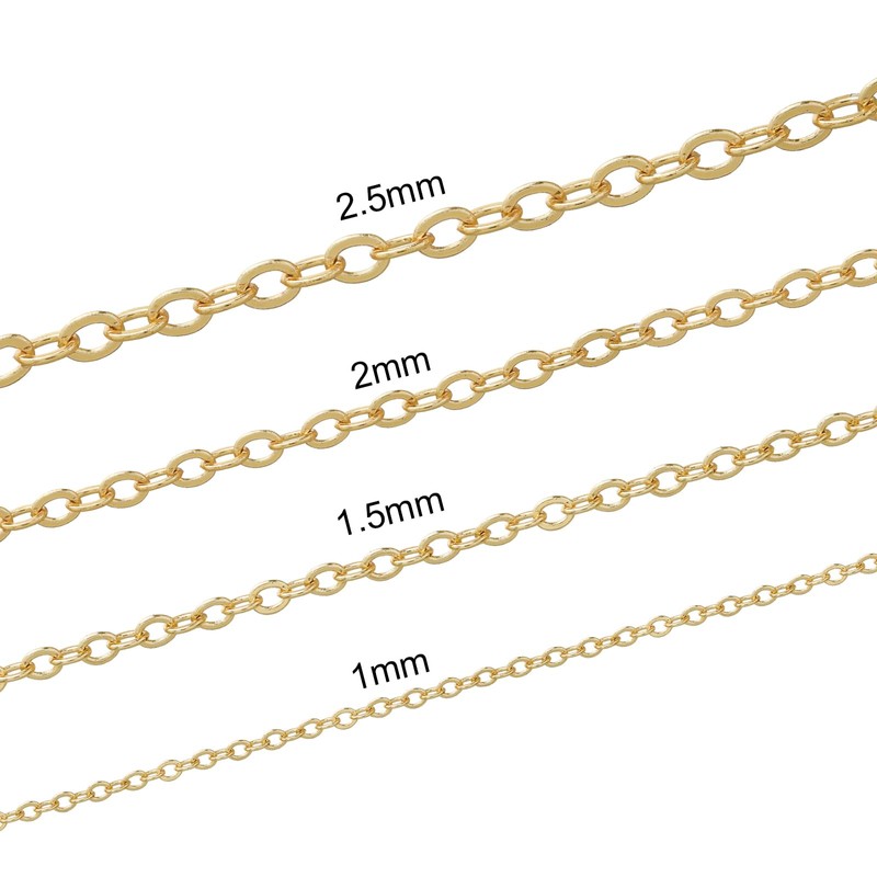 16.4 Feet Necklace Chains for Jewelry Making, Gold Plated Solid