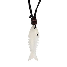 Chic-Net Surfer Chain Wooden Chain Shark Tooth Surfboard Round Painted Beads Wood Cotton Adjustable Half Moon Fish Spiral Chain Necklace Women Men Beach Pool Rastafarian, Wood,