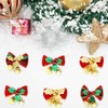 Moños Navideños Mini con Cascabeles 20 Piezas, 4 Estilos Tela
