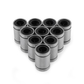 Lm8uu Double Linear Motion Bearing 8 mm Sealed Cylinder Linear Motion Bearing for 8 mm Rod 3D Printer CNC Parts Pack of 10, Default