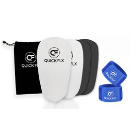 QUICKFLX Shin Pads (Blue) with Adjustable Belt - High Performance Protection for Football and Sports - Cut to Size for Perfect Fit - Available in 4 Colours