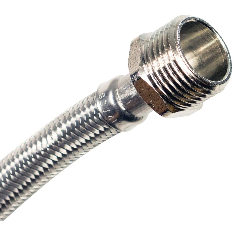 Certified Appliance Accessories WI12SSFM Braided Stainless Steel Water-Inlet Hose, 1ft