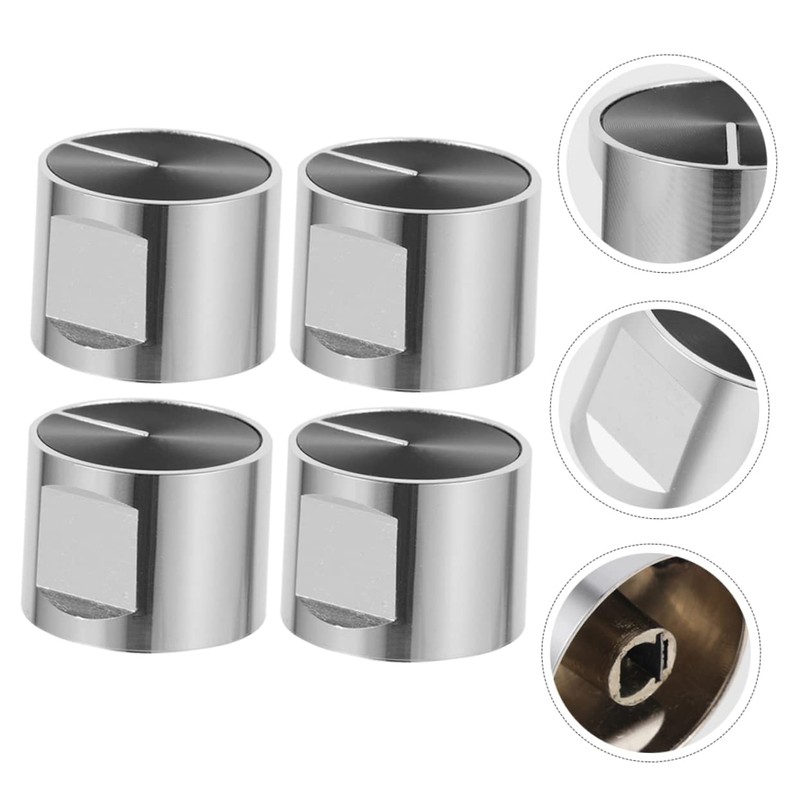 Mipcase 4pcs Metal Gas Stove Knobs Ergonomic Control Replacement for