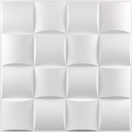 Irini Decorative 3D PVC Wall Panels for Living Room Available in US Warehouse, 3-Day ShippingColor: White