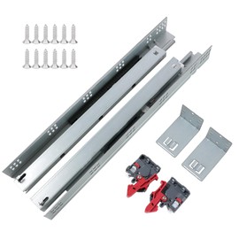 Undermount Concealed Soft Close Drawer Slides 12inch,6 Pairs Full Extension Drawer Glides Runners with Locking Device and Rear Mounting Brackets