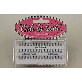 Ooh La Lash Individual Knot Free Natural Lashes, Black, Short