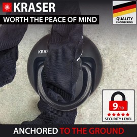 KRASER KR804 Security Anchor Wall and Ground Anchor for Motorcycle Security, Bike Security, Concrete Floor Anchor Motorcycle Bike Anti Theft, Includes Anchors Strong Hold and Anti Drill Balls, Black