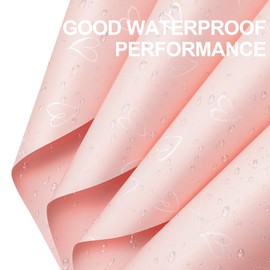 WRAPAHOLIC 20 Sheets Flower Wrapping Paper - 22.8 x 22.8 inch White and Pink Love Design Water-Resistant Floral Bouquet Wrapping Paper, Florist Supplies Packaging for Wedding Birthday Gift DIY