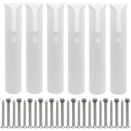 Litoexpe 6 Pcs Fishing Rod Holder Bracket Wall Mounted, Tubes Links Fishing Rod Holder Rack, Boat Side Mount Tool Holder for Boat Kayak Fishing Cooler Trailer, White