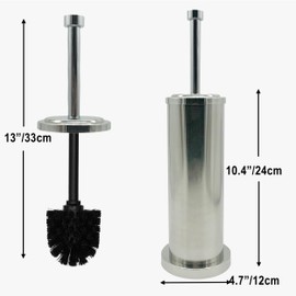 Indecor Home Silver Chrome Toilet Bowl Brush with Holder with Removable Plastic Liner, Durable Bathroom Cleaning Tool, Bathroom Cleaner Brush for Efficient Cleaning and Hygiene